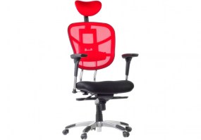 Cadeira-Presidente-giratória-telada-BLM-5008 P-Blume-Office-vermelha-HS-Móveis